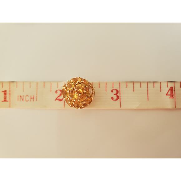 Vintage 14K Gold Citrine Cluster Ball Necklace - Picture 7 of 7